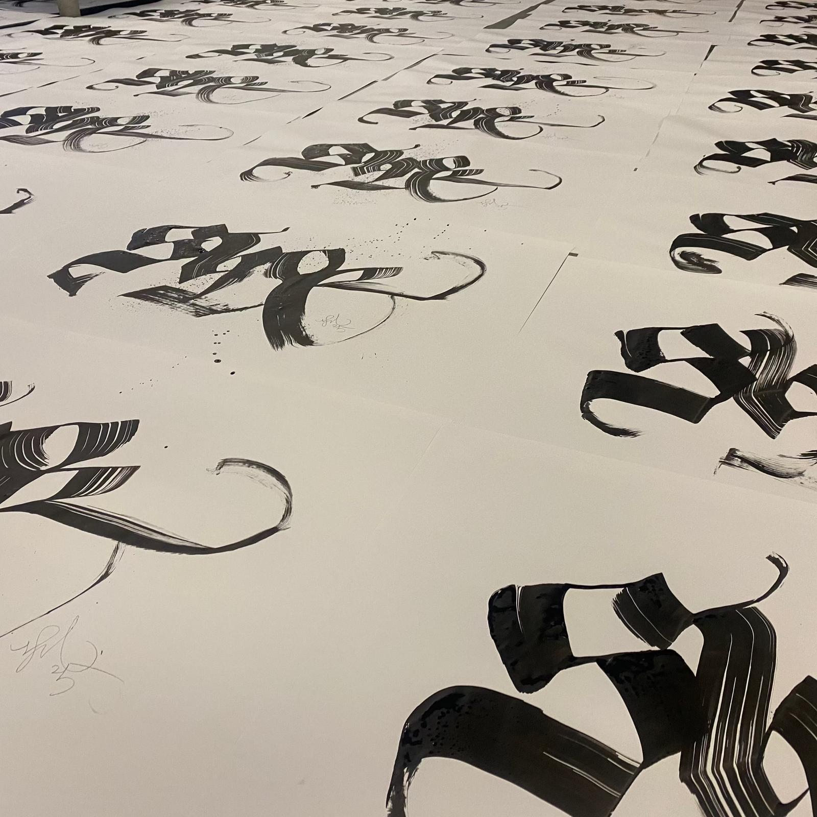 Shoe's Black Book Special Edition, sheets with large black brush lettering