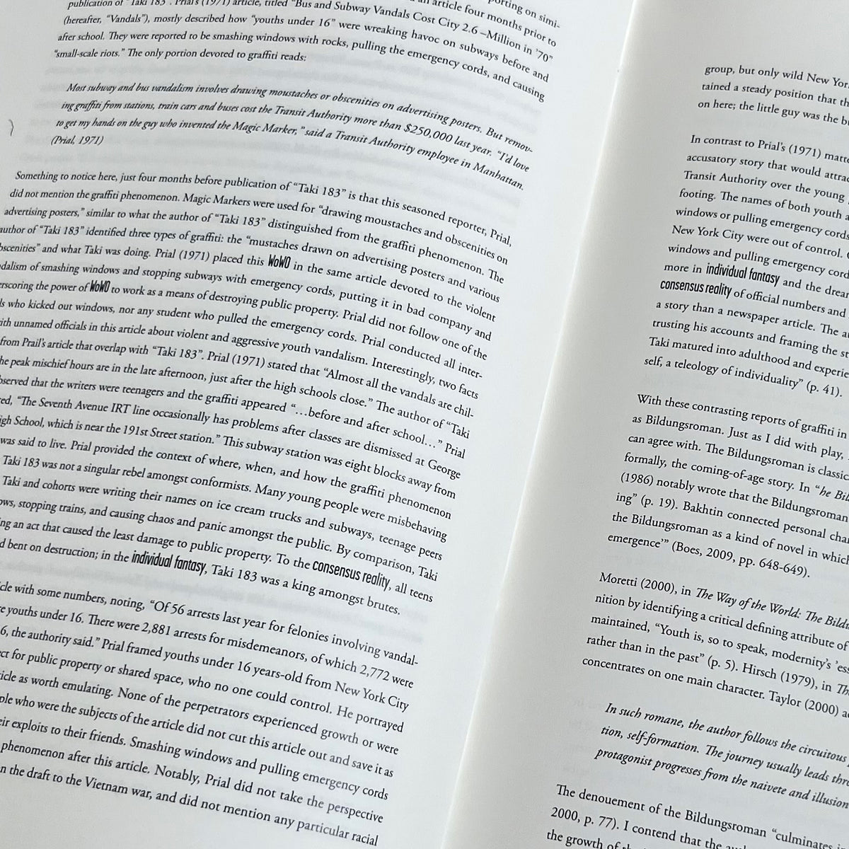 Subway Art(efact), close-up of a page of text