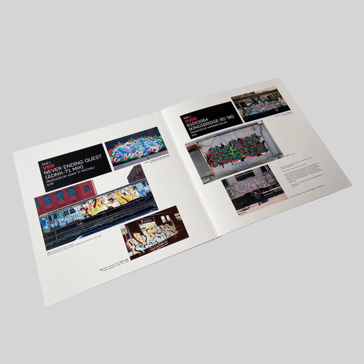 Writers on Wax All Out Kings, open insert with graffiti photographs for the tracks by Ven and Pure