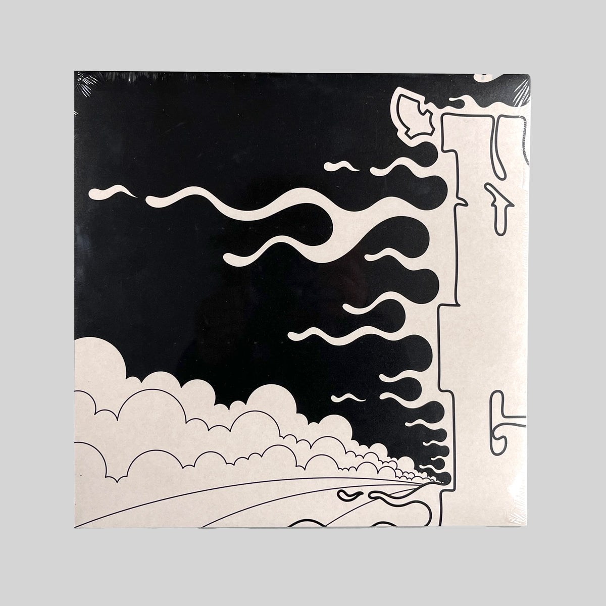 King of the Line Soundtrack, front of the sleeve with a black and white flame drawing