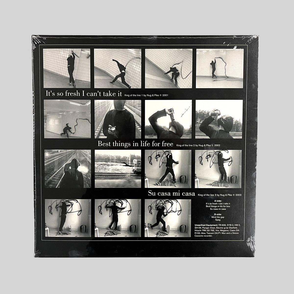 King of the Line Soundtrack, back of the sleeve with black-and-white film stills and the tracklist
