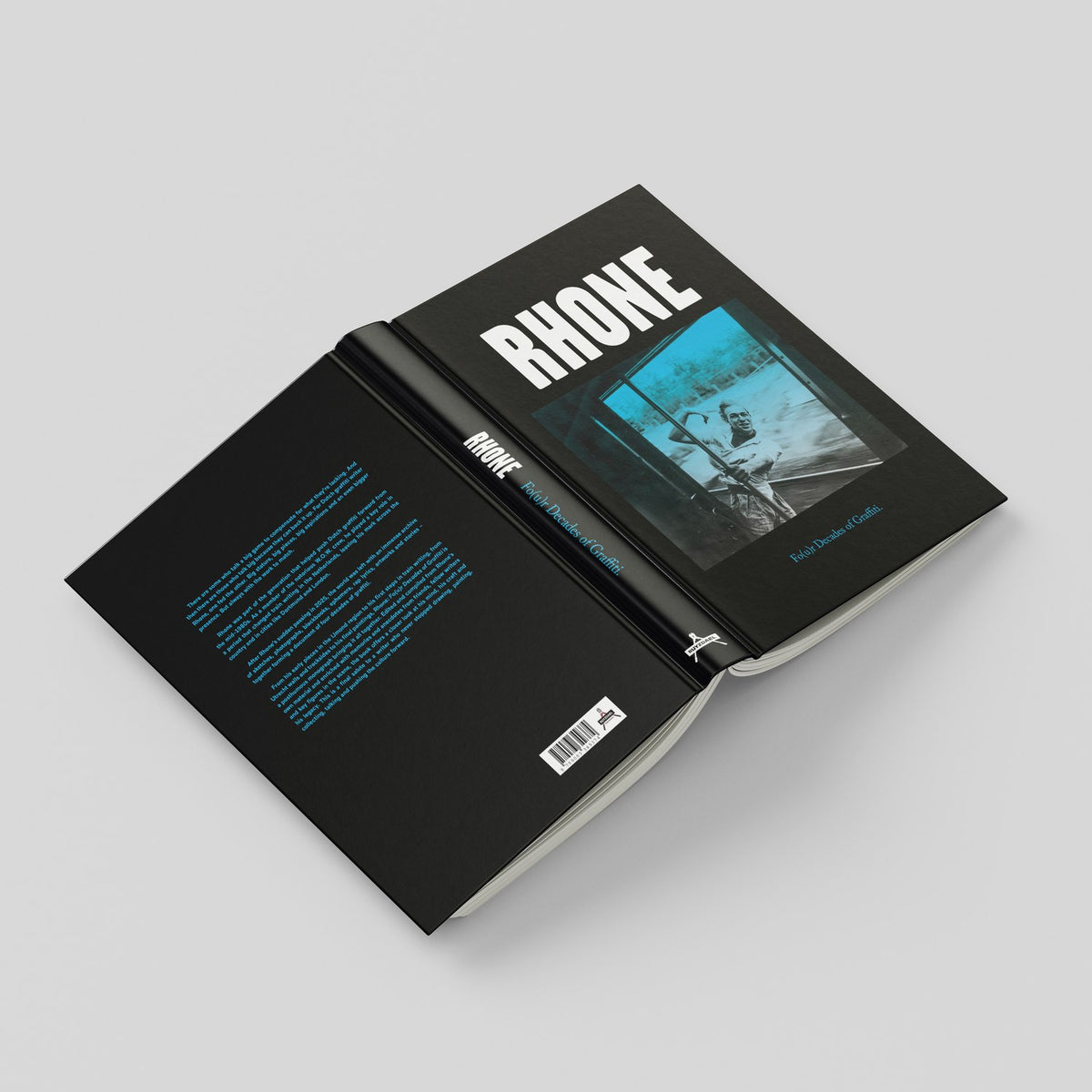 Rhone, mock-up of the front and back cover with the spine